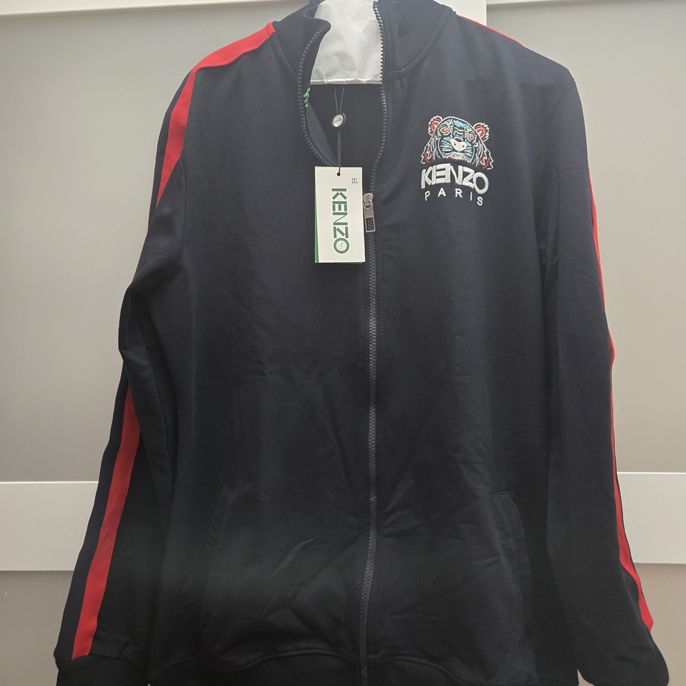 Kenzo Black Jacket with Red Stripes